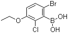 6-Bromo-2-chloro-3-ethoxyphenylboronic acid molecular structure (CAS 957121-15-2)