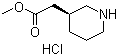 structure of CAS# 957471-98-6, Methyl (S)-2-(piperidin-3-yl)acetate hydrochloride