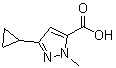 3-Cyclopropyl-1-methyl-1H-pyrazole-5-carboxylic acid molecular structure (CAS 957500-07-1)