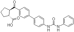structure of CAS# 959122-11-3, A 922500;Diacyl glycerolacyltransferase 1 inhibitor; DGAT-1 inhibitor; (1R,2R)-2-[[4'-[[(Phenylamino)carbonyl]amino][1,1'-biphenyl]-4-yl]carbonyl]cyclopentanecarboxylic acid