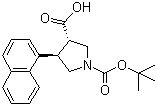 结构式 CAS# 959577-47-0, N-Boc-(3S,4R)-4-(1-萘基)吡咯烷-3-羧酸