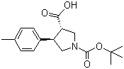 (3S,4R)-1-Boc-4-(4-methylphenyl)pyrrolidine-3-carboxylic acid molecular structure (CAS 959577-53-8)