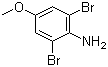 结构式 CAS# 95970-05-1, 2,6-二溴-4-甲氧基苯胺