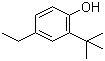 structure of CAS# 96-70-8, 2-tert-Butyl-4-ethylphenol;2-tert-Butyl-p-ethylphenol; 6-tert-Butyl-4-ethylphenol; 6-tert-Butyl-p-ethylphenol; 2-(1,1-Dimethylethyl)-4-ethylphenol; 2-tert-Butyl-4-ethyl-1-hydroxybenzene; 2-tert-Butyl-4-ethylphenol; 4-Ethyl-2-tert-butylphenol