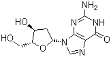 结构式 CAS# 961-07-9, 2'-脱氧鸟苷; 2'-脱氧鸟甙