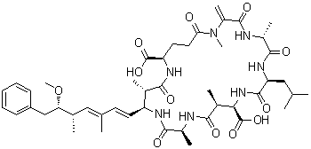 结构式 CAS# 96180-79-9, Toxin BE 4 (Microcystis aeruginosa)