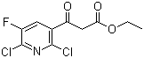 structure of CAS# 96568-04-6, Ethyl 2,6-dichloro-5-fluoro-pyridine-3-acetoacetate;Ethyl 2,6-dichloro-5-fluornicotinoylacetate; Ethyl 3-(2,6-dichloro-5-fluoropyridin-3-yl)-3-oxopropanoate; Ethyl 3-[2,6-dichloro-5-fluoro-(3-pyridiyl)]-3-oxopropanoate