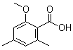 结构式 CAS# 96881-90-2, 2-甲氧基-4,6-二甲基苯甲酸