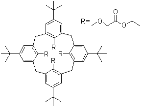 structure of CAS# 97600-39-0, 4-tert-Butylcalix[4]arene-tetraacetic acid tetraethyl ester