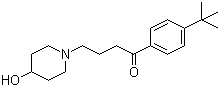 结构式 CAS# 97928-18-2, 1-[3-(4-叔丁基苯甲酰)丙基]-4-羟基哌啶