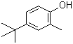 structure of CAS# 98-27-1, 4-tert-Butyl-2-methylphenol;o-Cresol, 4-tert-butyl- (6CI,7CI,8CI); 2-Methyl-4-tert-butylphenol; 4-(1,1-Dimethylethyl)-2-methylphenol; 4-tert-Butyl-o-cresol; NSC 8477; NSC 98355; p-tert-Butyl-2-methylphenol; p-tert-Butyl-o-cresol