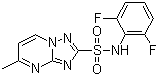 structure of CAS# 98967-40-9, Flumetsulam;N-(2,6-Difluorophenyl)-5-methyl-1,2,4-triazol[1,5-a]pyrimidine-2-sulfonamide