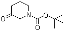 结构式 CAS# 98977-36-7, N-叔丁氧羰基-3-哌啶酮; 3-氧代哌啶-1-甲酸叔丁酯