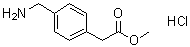 structure of CAS# 99075-25-9, 4-(Aminomethyl)benzeneacetic acid methyl ester hydrochloride;Methyl 2-[4-(aminomethyl)phenyl]acetate hydrochloride; Methyl [4-(aminomethyl)phenyl]acetate hydrochloride