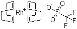 structure of CAS# 99326-34-8, Bis(1,5-cyclooctadiene)rhodium(I) trifluoromethanesulfonate;(5Z)-cycloocta-1,5-diene;rhodium;trifluoromethanesulfonate