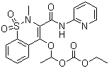 结构式 CAS# 99464-64-9, 安吡昔康; 4-[1-(乙氧羰基氧)-乙氧基]-2-甲基-N-(2-吡啶基)-2H-苯并噻嗪-3-甲酰胺-1,1-二氧化物